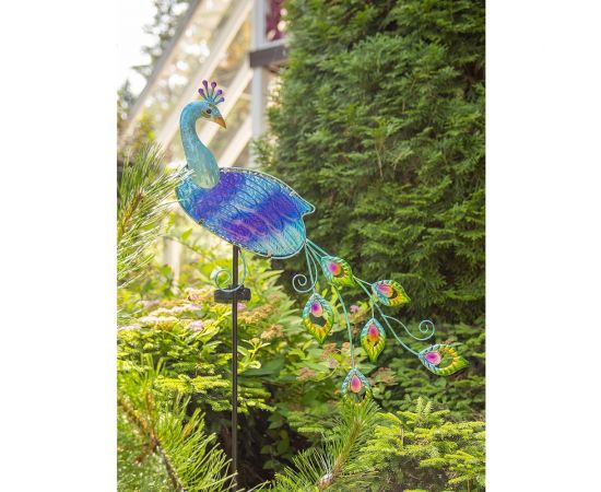Садовый фонарь ЧУДЕСНЫЙ САД 324 сияющий павлин со светодиодной подсветкой, на солнечной батарее, металл 4606400207887 – изображение 13