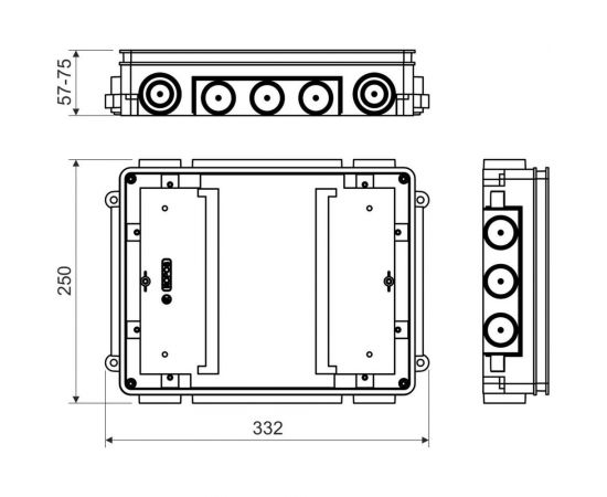Напольная коробка под монолит KOPOS KUP 57 FB бетонный слой 57-75мм KUP 57_FB ( для лючков KOPOBOX_57 ) – изображение 2