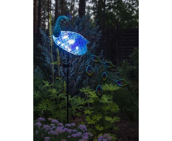 Садовый фонарь ЧУДЕСНЫЙ САД 324 сияющий павлин со светодиодной подсветкой, на солнечной батарее, металл 4606400207887 – изображение 2