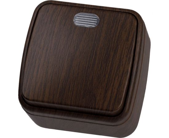 Выключатель TDM 1-кл. открытой установки с подсветкой IP20 10А, венге ""Дача"" Народная SQ1824-0045 – изображение 2