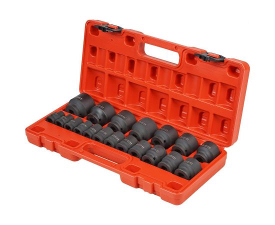 Набор головок ударных 1/2""DR, 38 мм, 19 предметов, 10-38 мм, пластиковый кейс Airline ATAS077 – изображение 2