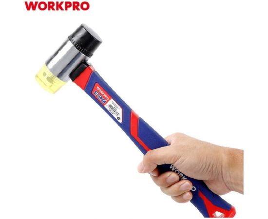 Молоток-киянка WORKPRO двухсторонняя, ПВХ пластик WP241036 – изображение 2