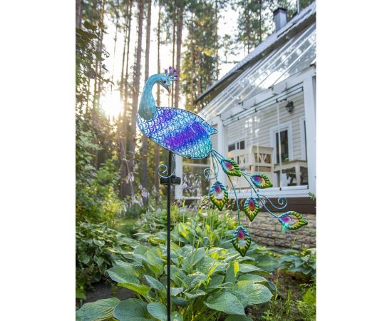 Садовый фонарь ЧУДЕСНЫЙ САД 324 сияющий павлин со светодиодной подсветкой, на солнечной батарее, металл 4606400207887 – изображение 3