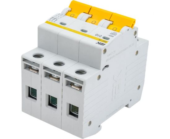 Автоматический трехполюсный выключатель IEK ВА47-29 10А D 4.5кА 9691623 – изображение 3