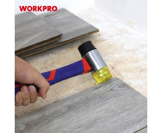 Молоток-киянка WORKPRO двухсторонняя, ПВХ пластик WP241036 – изображение 3