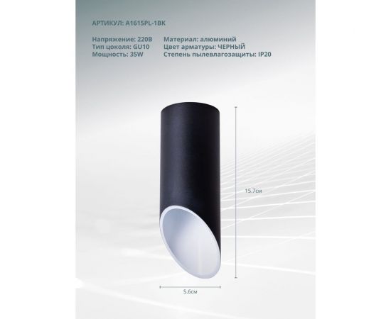 Потолочный светильник Arte Lamp A1615PL-1BK – изображение 3