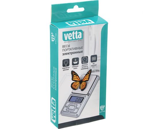 Портативные электронные весы VETTA, ЖК-дисплей, до 500 гр, 2xААА, 12x6 см 487-016 – изображение 4