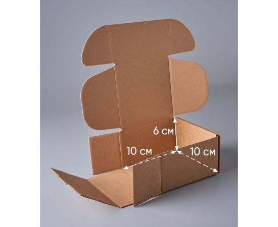 Самосборная картонная коробка PACK INNOVATION 10x10x6 см, объем 0.6 л, 50 шт. IP0GKSS101006-50 – изображение 5