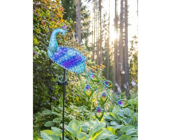 Садовый фонарь ЧУДЕСНЫЙ САД 324 сияющий павлин со светодиодной подсветкой, на солнечной батарее, металл 4606400207887 – изображение 5