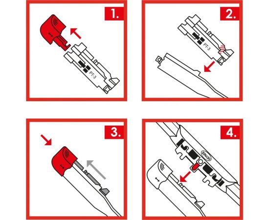 Комплект щёток стеклоочистителя HYBRID 2 шт 60 см и 48 см + адаптер PINCH TAB 2 шт Heyner 020200 – изображение 5