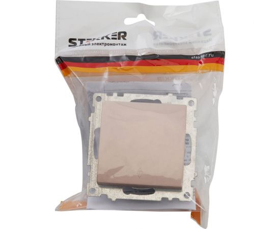 1-клавишный выключатель STEKKER (механизм), GLS10-7105-02, 250V, 10А, серия Катрин, шампань 39590 – изображение 5