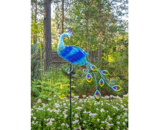 Садовый фонарь ЧУДЕСНЫЙ САД 324 сияющий павлин со светодиодной подсветкой, на солнечной батарее, металл 4606400207887 – изображение 6