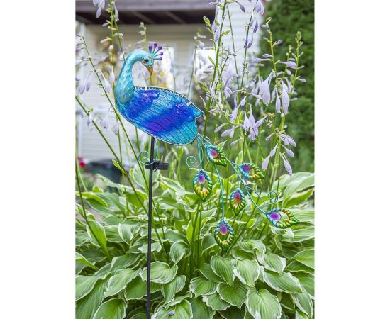 Садовый фонарь ЧУДЕСНЫЙ САД 324 сияющий павлин со светодиодной подсветкой, на солнечной батарее, металл 4606400207887 – изображение 8