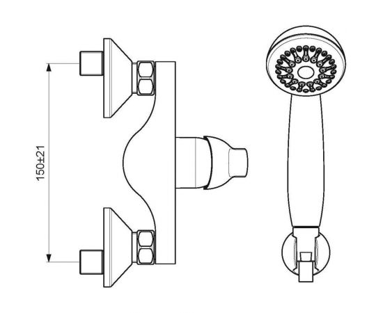 Настенный смеситель для душа VIDIMA Видима Файн BA387AA – изображение 8