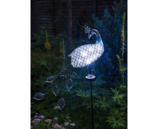 Садовый фонарь ЧУДЕСНЫЙ САД 324 сияющий павлин со светодиодной подсветкой, на солнечной батарее, металл 4606400207887 – изображение 9