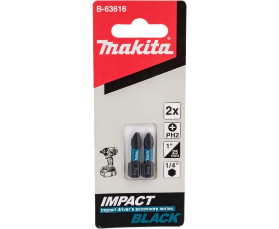 Насадка Impact PH2 2 шт, 25 мм, C-form Makita B-63616 