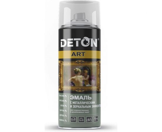 Аэрозольная эмаль DETON алюминий ART 520 мл 126924 