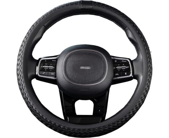 Оплетка SKYWAY Real-7 М черная, натуральная кожа S01108011 