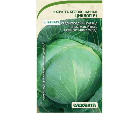 Семена Садовита Капуста белокочанная Циклоп F1 10 шт. Sakata 00216403 