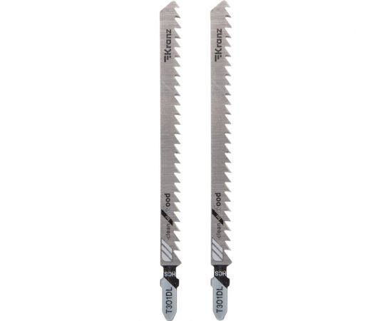 Пилка для лобзика по дереву T301DL 132 мм, шаг 4.2 мм, 2 шт KRANZ KR-92-0314 – изображение 2
