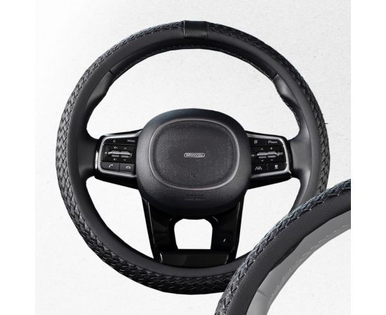 Оплетка SKYWAY Real-7 М черная, натуральная кожа S01108011 – изображение 2