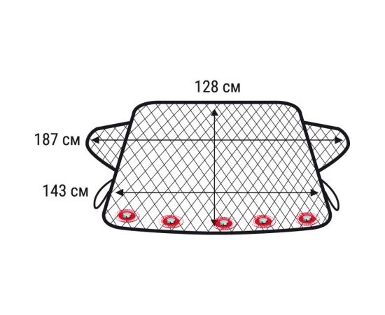 Всесезонный защитный чехол на лобовое стекло автомобиля AUTOPROFI 187x128 см, прочный трехслойный материал: фольгированный полиэтилен (PE), слой синтетического полимерного материала AUTOPROF – изображение 2