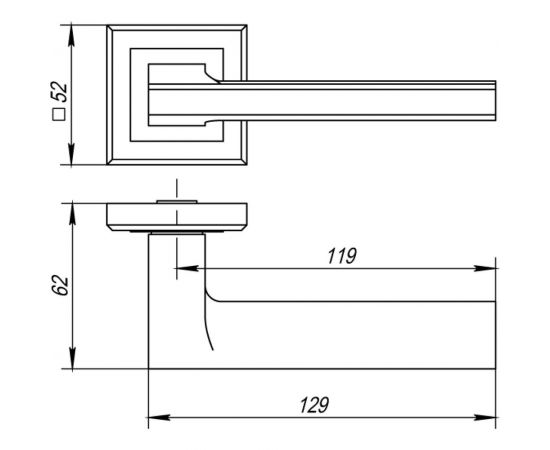 Раздельная ручка Punto VECTOR QL SN/CP-3 матовый никель 43799 – изображение 2