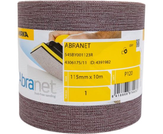 Лист шлифовальный на сетчатой основе ABRANET (10 м; 115 мм; P120) MIRKA 545BY001123R – изображение 2