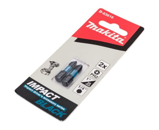 Насадка Impact PH2 2 шт, 25 мм, C-form Makita B-63616 – изображение 3