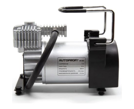 Воздушный компрессор AUTOPROFI 60 л./мин., 12v/23a, 280w, шланг 3 м., шнур питания 3 м., питание от акб, клапан для регулир. давления, набор из 4-х переходников для надувн. изделий, сумка AK – изображение 3