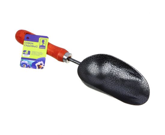 Садовый совок INBLOOM 33x9 см, 1.8 мм, металл, дерево 181-077 – изображение 4