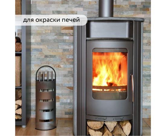 Термостойкая краска Elcon max therm до 1200 градусов, антикоррозионная, для печей, мангалов, радиаторов, дымоходов, матовое покрытие, 10 кг, черная 00-00463231 – изображение 4