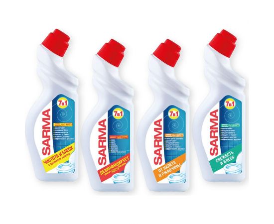 Чистящее средство для сантехники SARMA Антиржавчина, дезинфицирующее, 750 мл, убивает микробы 70681 603528 – изображение 5