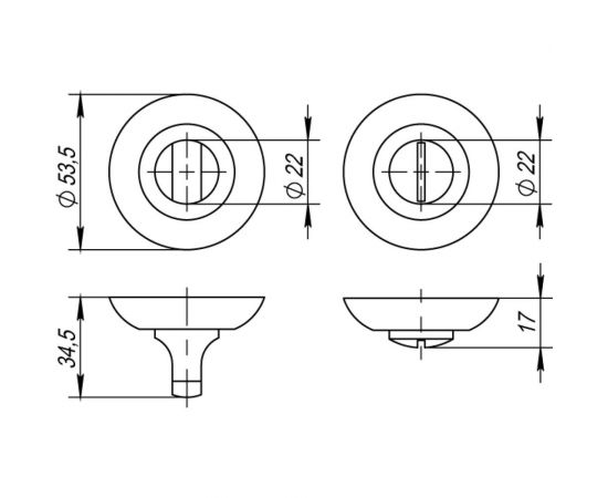 Поворотная ручка PUNTO BK6 TL CF-17 кофе 33233 – изображение 5