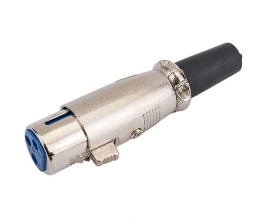 Разъем XLR 3P гнездо Pro Legend металл на кабель с хомутом 70мм, PL2187 