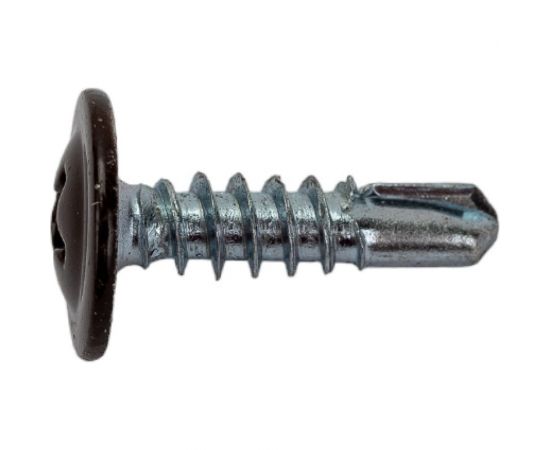 Саморез с прессшайбой STARFIX 4,2x16 мм, цинк, со сверлом, RAL 8017, 50 шт. SMZ1-28892-50 