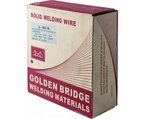 Проволока сварочная полированная JQ.MG50-6 N/ER70S-6 1.6 мм, 15 кг GOLDEN BRIDGE 143 