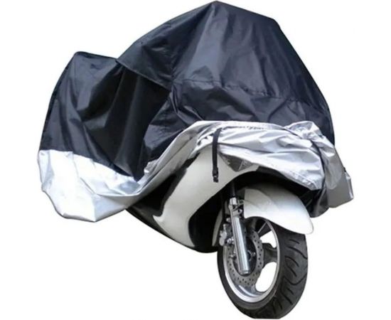 Чехол-тент AutoExpert на мотоцикл, черный-серебряный, 265x105x125 см MOTO-P-265 