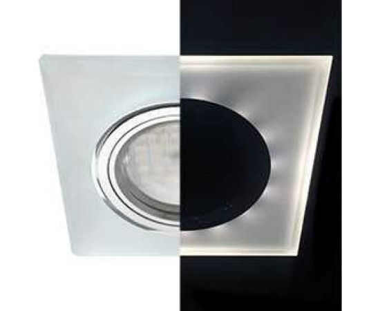 Светильник Ecola MR16 LD1651 GU5.3 Glass стекло, подсветка, квадрат скошенный край, хром 25x90x90 SL1651EFF 