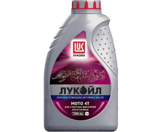 Моторное масло полусинтетическое МОТО 4Т SAE 10W40, SL, 1 л Лукойл 201 