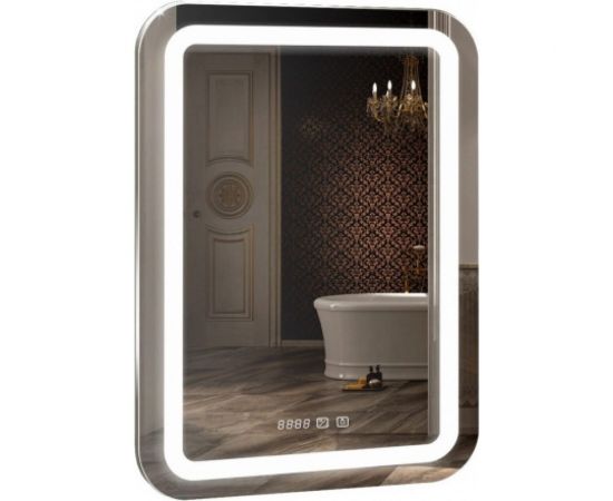 Зеркало MIXLINE ""Мальта-3"" 550х800 сенсорный выключатель, часы внешней настройки + подогрев 548625 