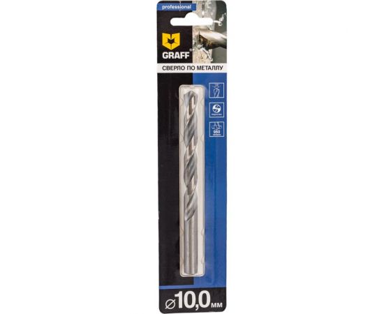 Сверло по металлу 10 мм спиральное GRAFF 72100133 