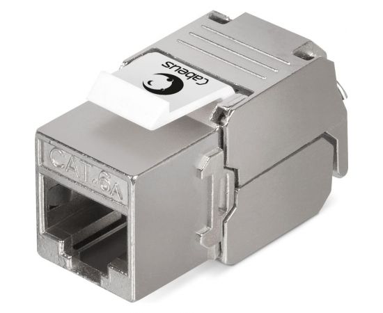 Вставка Keystone Cabeus Jack RJ-45(8P8C), 180 градусов, категория 6A, полный экран, без инструмента Toolless KJ-RJ45-Cat.6A-SH-180-Toolless 