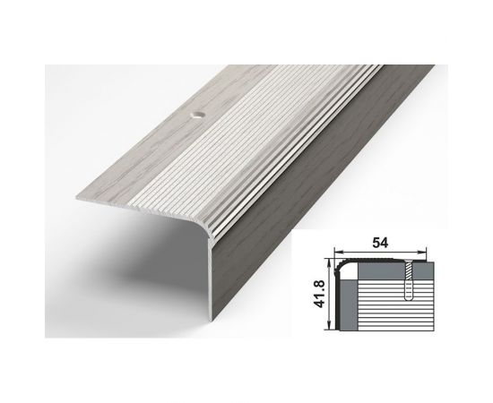 Порог угловой алюминиевый декоративный (54х41,8 мм, 1,8 м, Дуб арктик) ЛУКА УТ000006249 – изображение 2