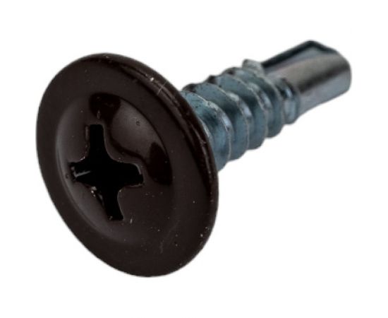 Саморез с прессшайбой STARFIX 4,2x16 мм, цинк, со сверлом, RAL 8017, 50 шт. SMZ1-28892-50 – изображение 2