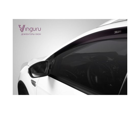 Дефлекторы окон Vinguru Renault Sandero 2010-2014, накладные, скотч, к-т 4 шт. материал ПК AFV24610 – изображение 2