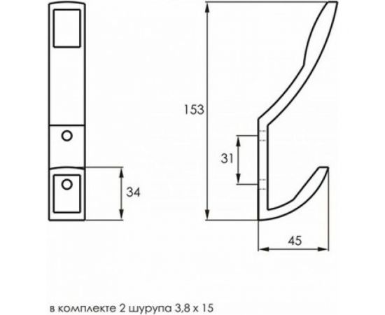 Крючок-вешалка SOLLER 206 ZY сатин Е945 – изображение 2