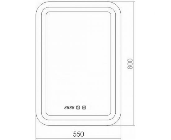 Зеркало MIXLINE ""Мальта-3"" 550х800 сенсорный выключатель, часы внешней настройки + подогрев 548625 – изображение 2