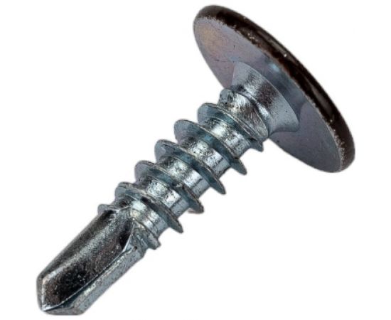 Саморез с прессшайбой STARFIX 4,2x16 мм, цинк, со сверлом, RAL 8017, 50 шт. SMZ1-28892-50 – изображение 3