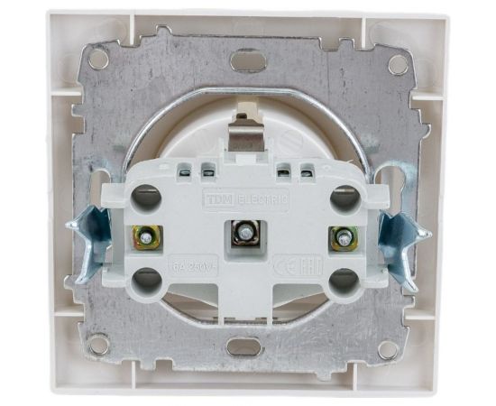 Розетка TDM 2П+З с защитными шторками, 16А 250В белая Таймыр пром. упак., бакелит. основание SQ1814-0516 – изображение 3